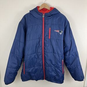 NFL Pro Line New England Patriots 2-in-1 Hooded Puffer Fleece Jacket Mens XL